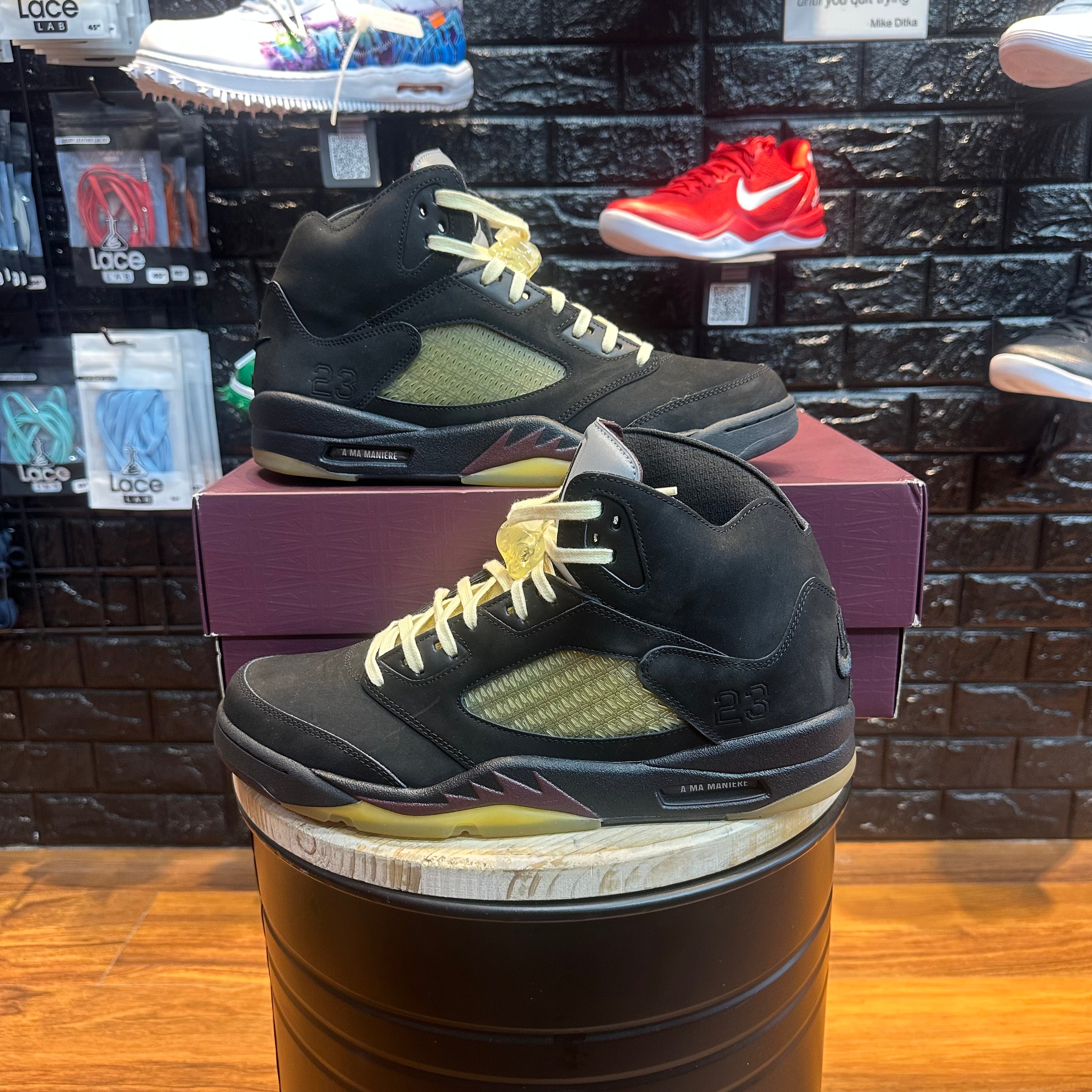 Jordan A Ma Maniere x Air Jordan 5 Retro Black Gently Enjoyed Used Men 13 Mid Sneaker Jawns on Fire