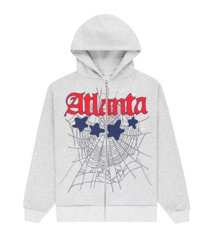 Sp5der Atlanta Full Zip Hoodie Heather Grey – Jawns on Fire