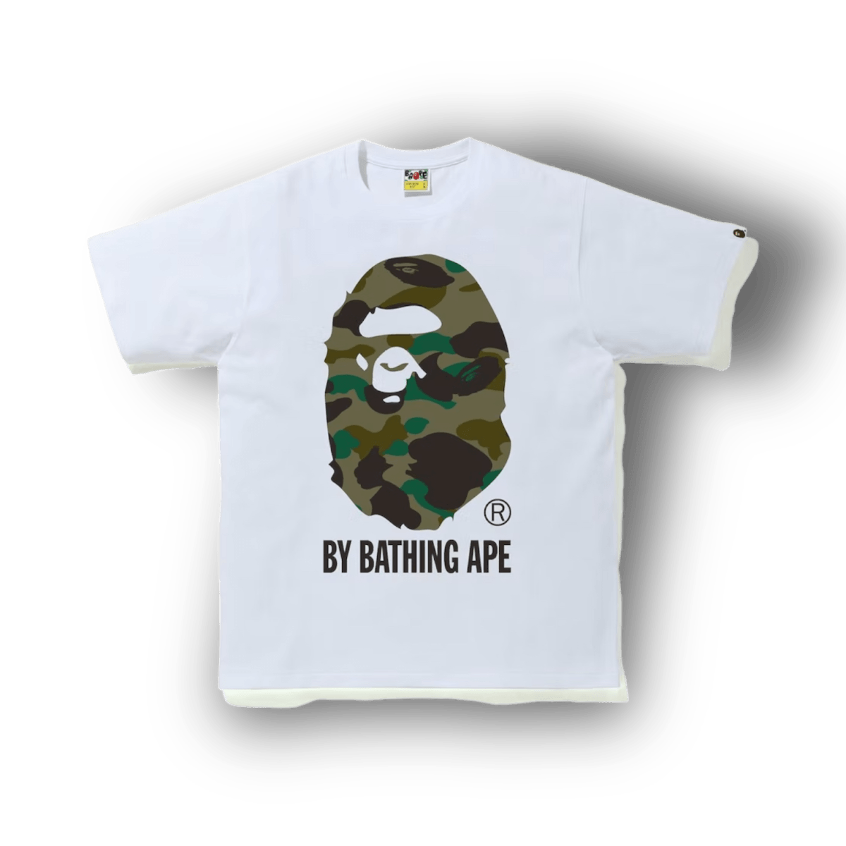 BAPE ABC Green Camo Ape White T-Shirt By Bathing Ape - T-Shirt - Jawns on Fire Sneakers & Streetwear