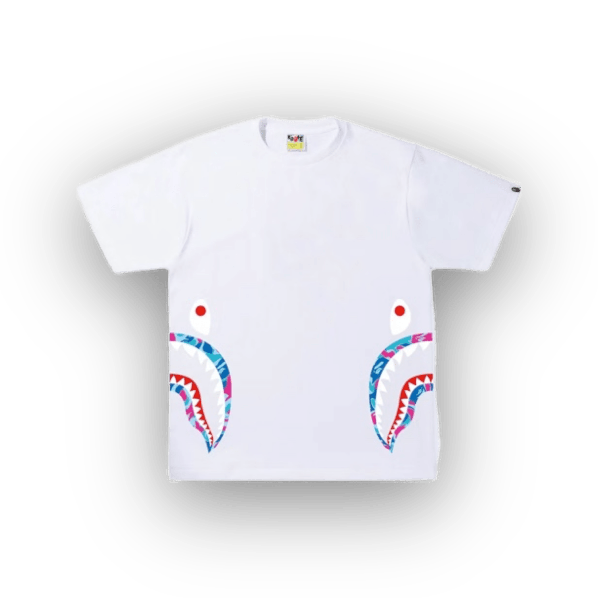 Bape BAPE Marble Camo Side Shark Tee White T Shirt Jawns on Fire