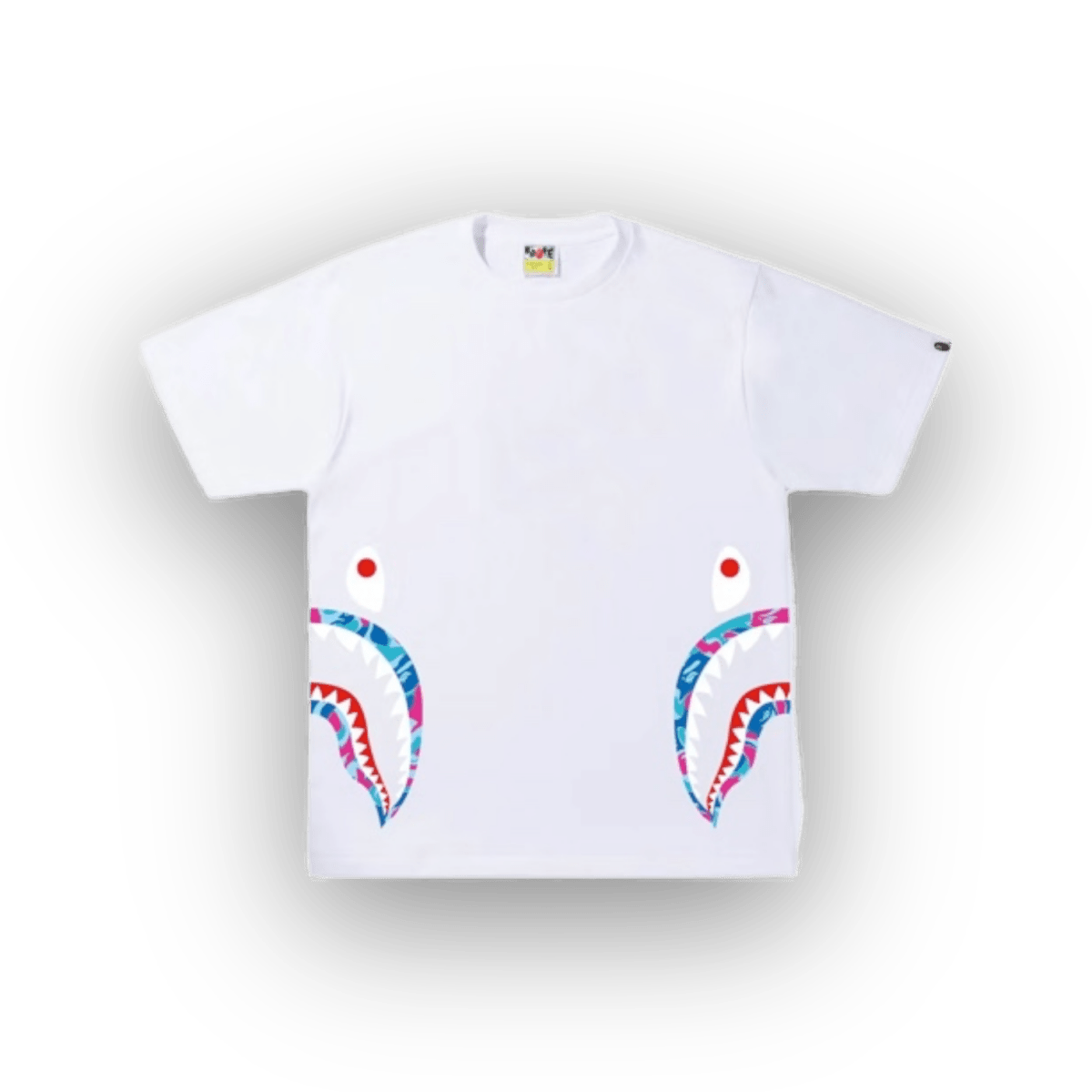 BAPE Marble Camo Side Shark Tee White - T-Shirt - Jawns on Fire Sneakers & Streetwear
