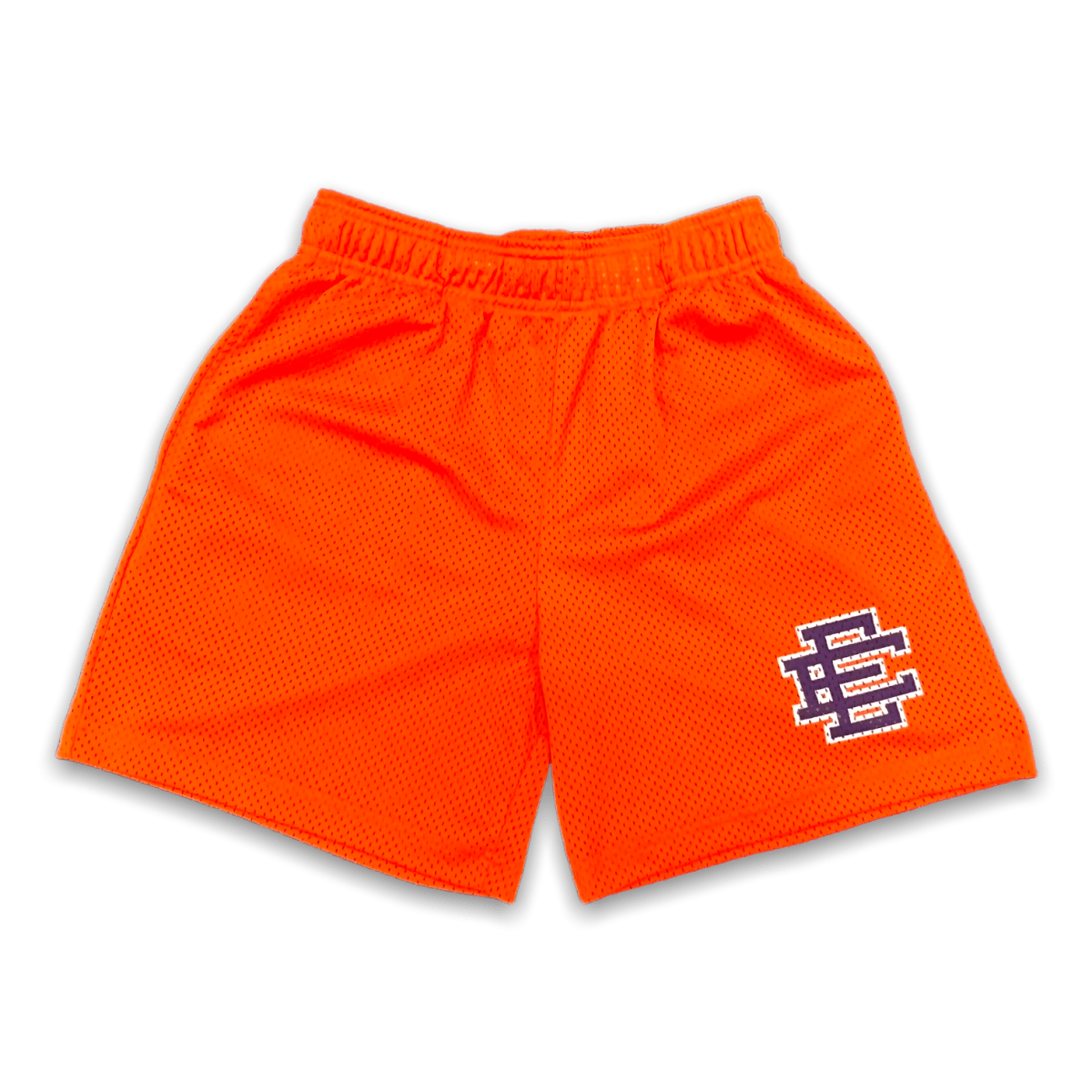 Eric Emanuel EE Shorts - Neon Orange (Purple Letters) - Shorts - Jawns on Fire Sneakers & Streetwear