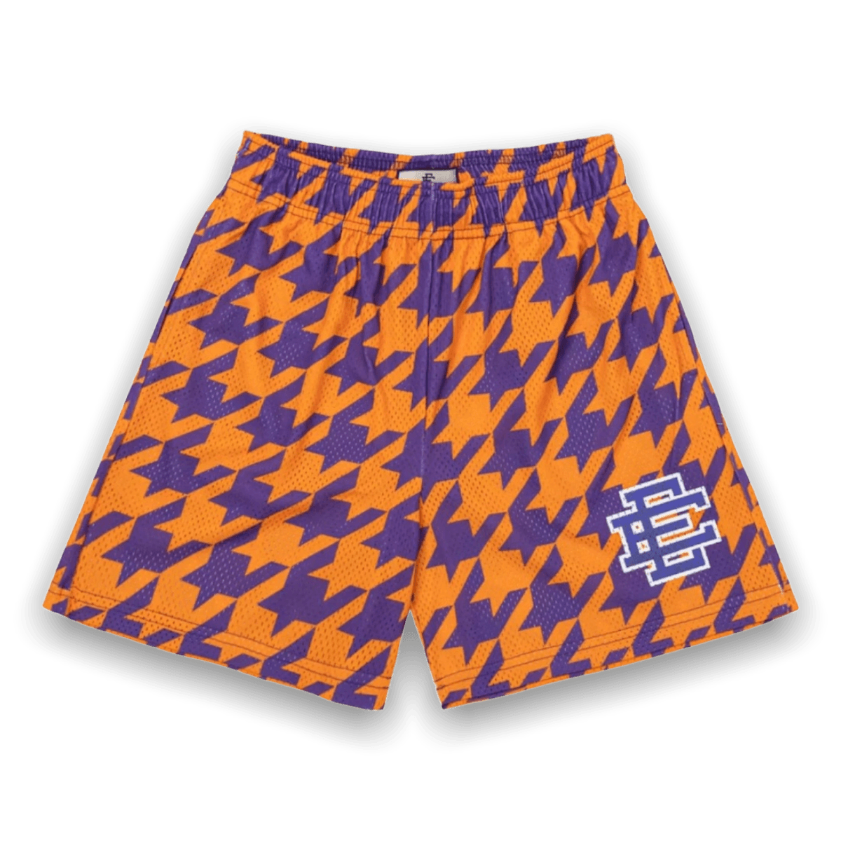 Eric Emanuel EE Shorts - Purple & Orange Houndstooth - Shorts - Jawns on Fire Sneakers & Streetwear