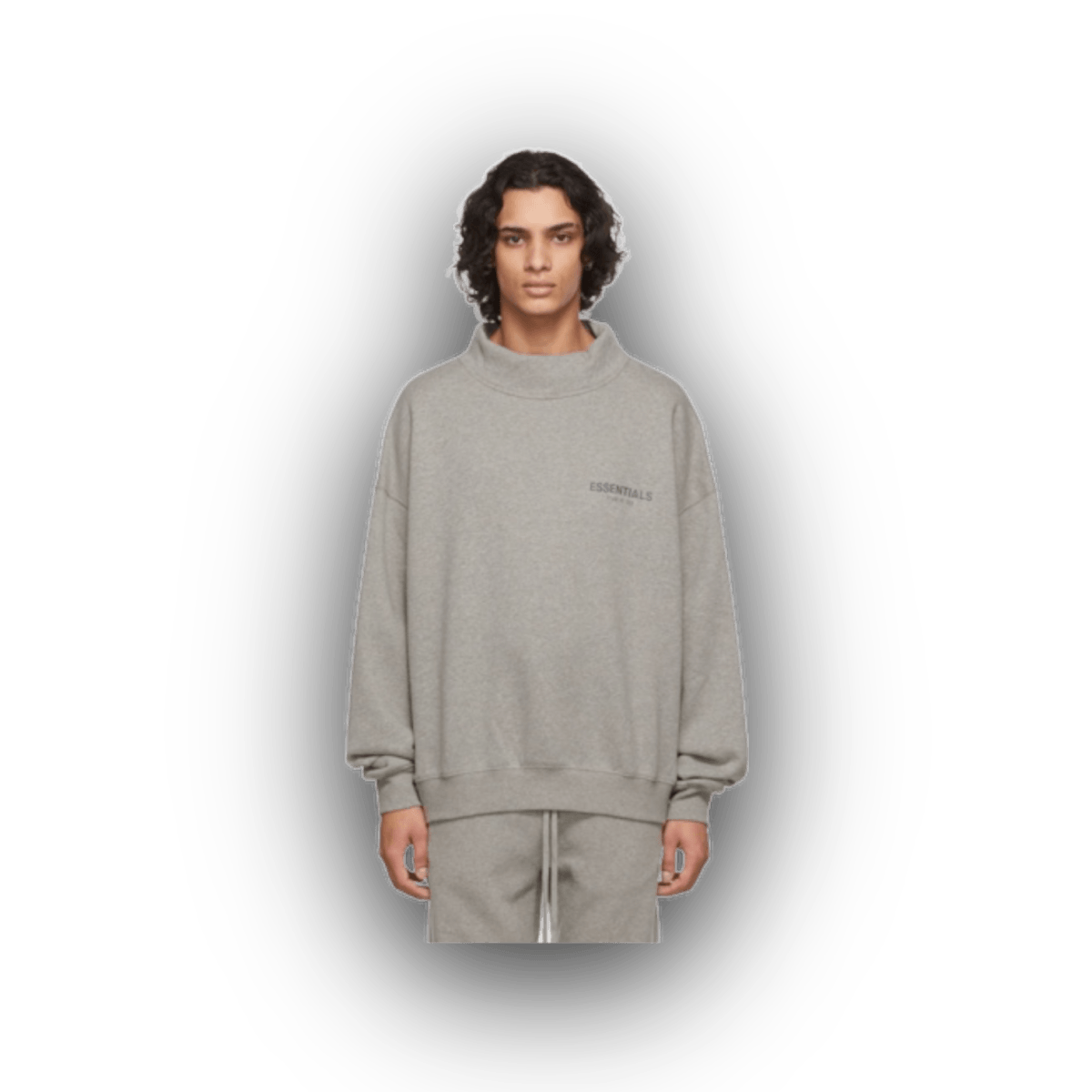 Essentials Fear of God Grey Mock Neck Sweatshirt - Grey Letters - Sweatshirt - Jawns on Fire Sneakers & Streetwear