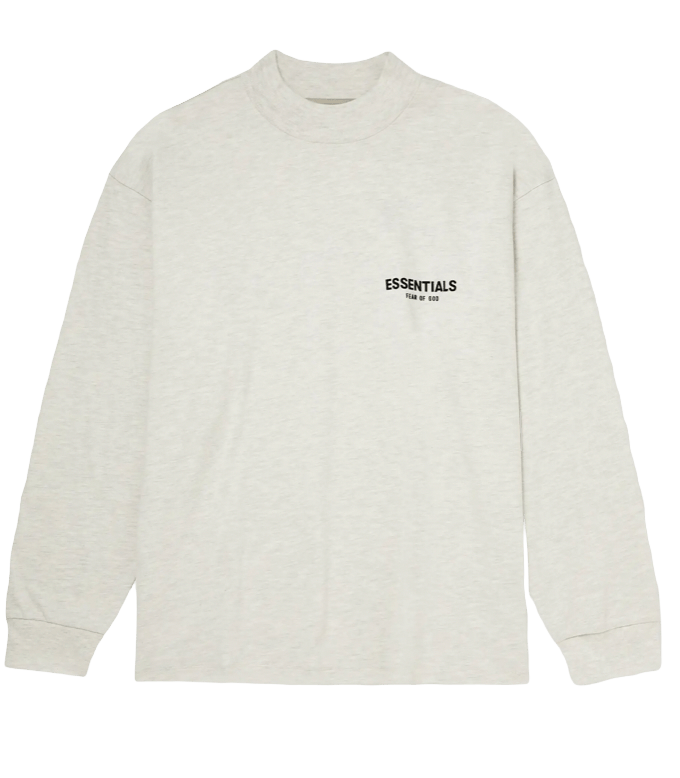 Essentials Fear of God Long Sleeve T-Shirt - White with Black Letters - Long Sleeve - Jawns on Fire Sneakers & Streetwear