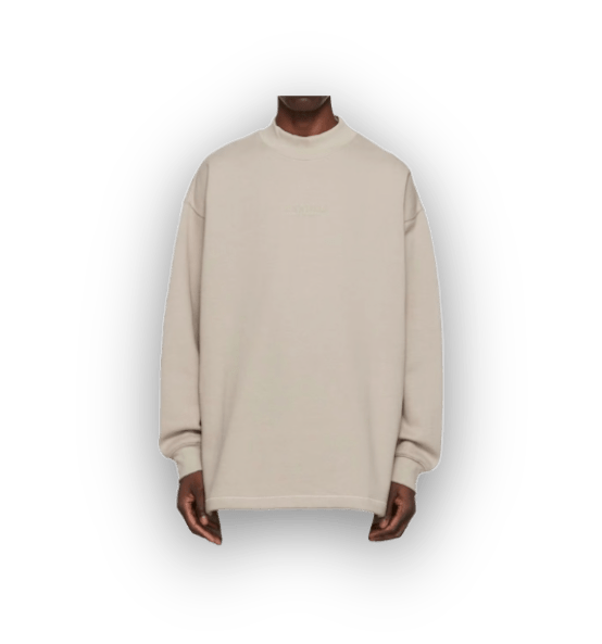 Essentials Fear of God Mock Neck Sand Tan Sweatshirt - Sweatshirt - Jawns on Fire Sneakers & Streetwear