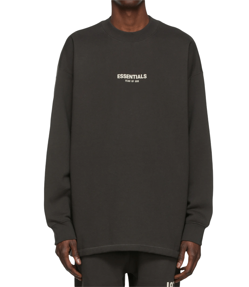 Essentials Fear of God Relaxed Fit Crew Black Sweatshirt - Sweatshirt - Jawns on Fire Sneakers & Streetwear