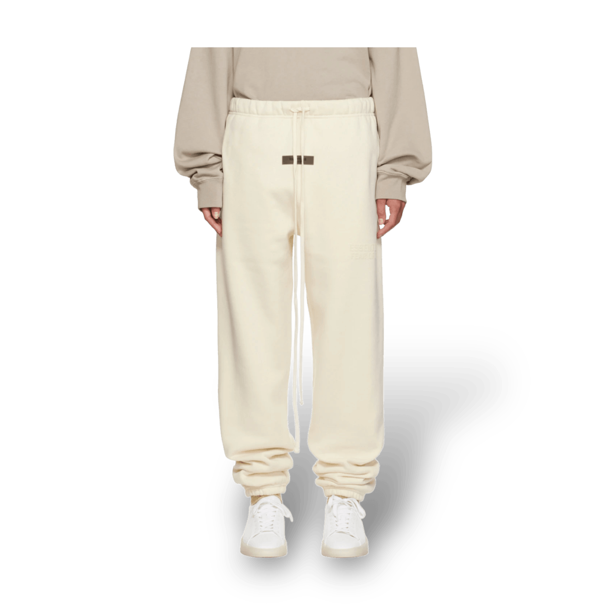 Essentials Fear of God Tapered Cream Sweat Pants - Bottoms - Jawns on Fire Sneakers & Streetwear