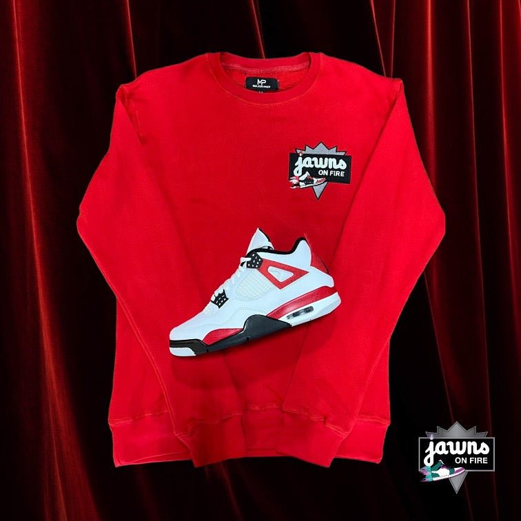 Jawns on Fire French Terry Crew by Major Prep Apparel - Red - Sweatshirt - Jawns on Fire Sneakers & Streetwear
