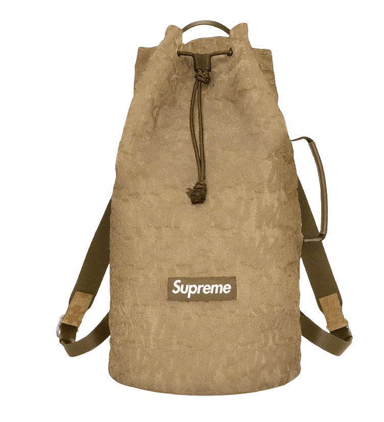 Supreme Supreme Fat Tip Jacquard Denim Backpack Khaki Tan Back Pack Jawns on Fire