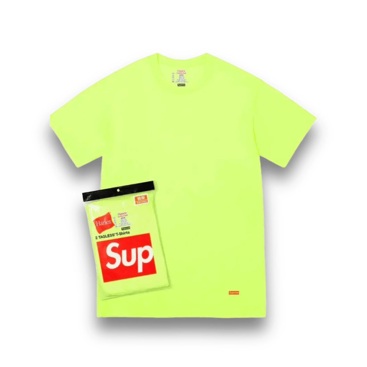 Supreme Supreme Hanes Tagless Tees Fluorescent Yellow 3 Pack
