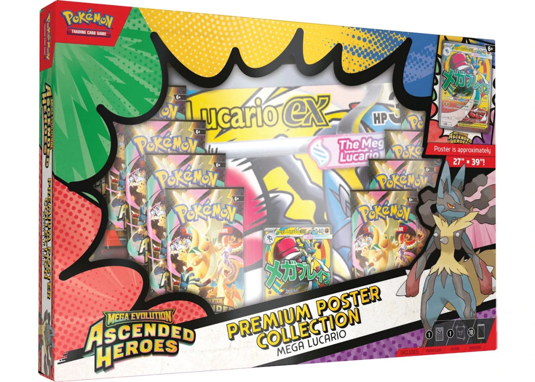 2026 Pokémon Mega Evolution Ascended Heroes Mega Lucario Premium Poster Collection - Trading Cards - Jawns on Fire Sneakers & Shoes
