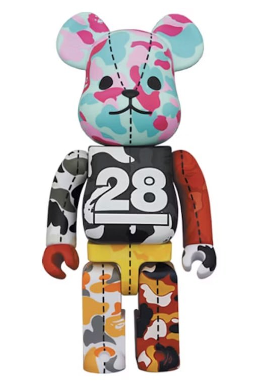 28th Anniversary Bape Bearbrick 400% Teal/Pink Head - Collectibles - Jawns on Fire Sneakers &amp; Shoes