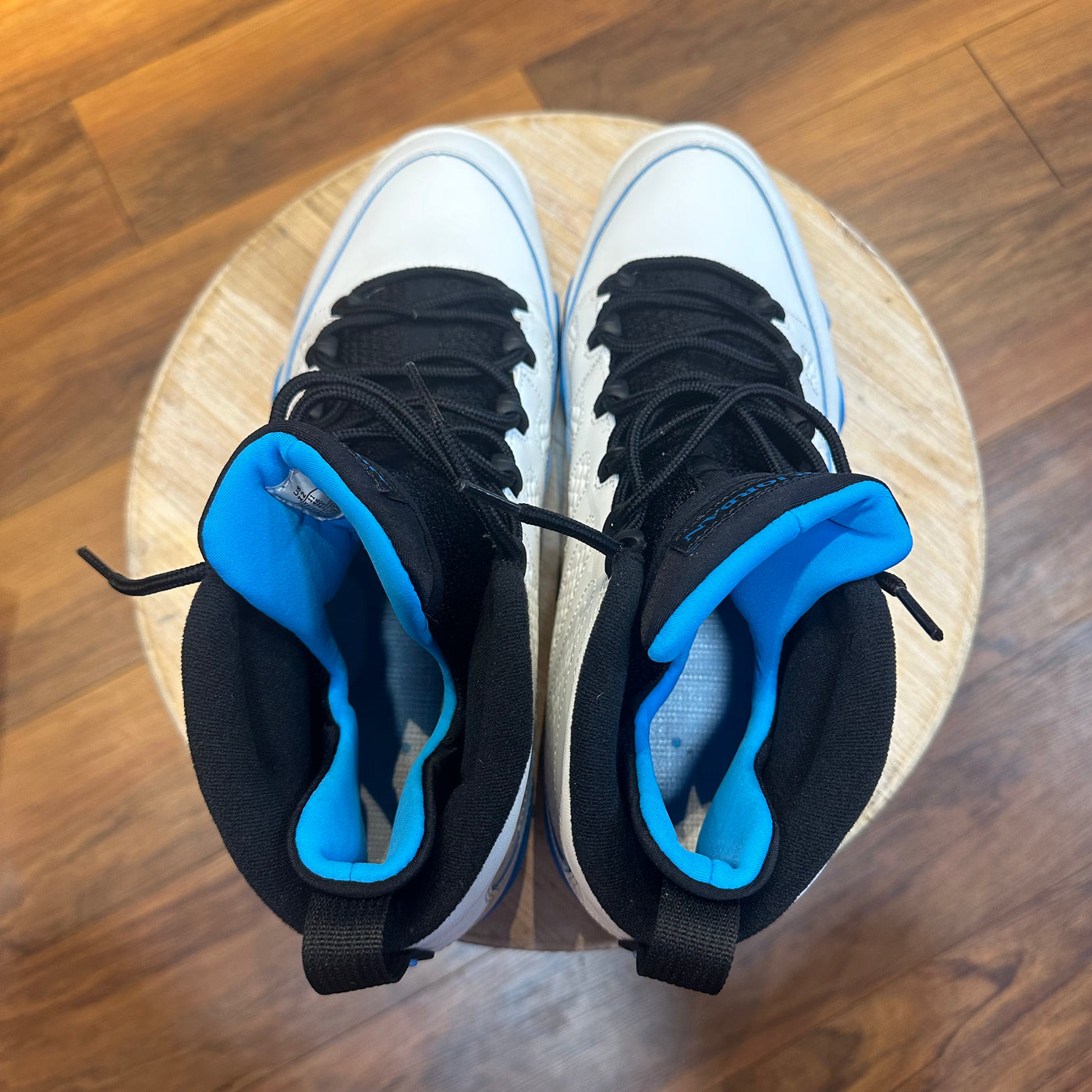 Jordan 10 powder blue on feet clearance