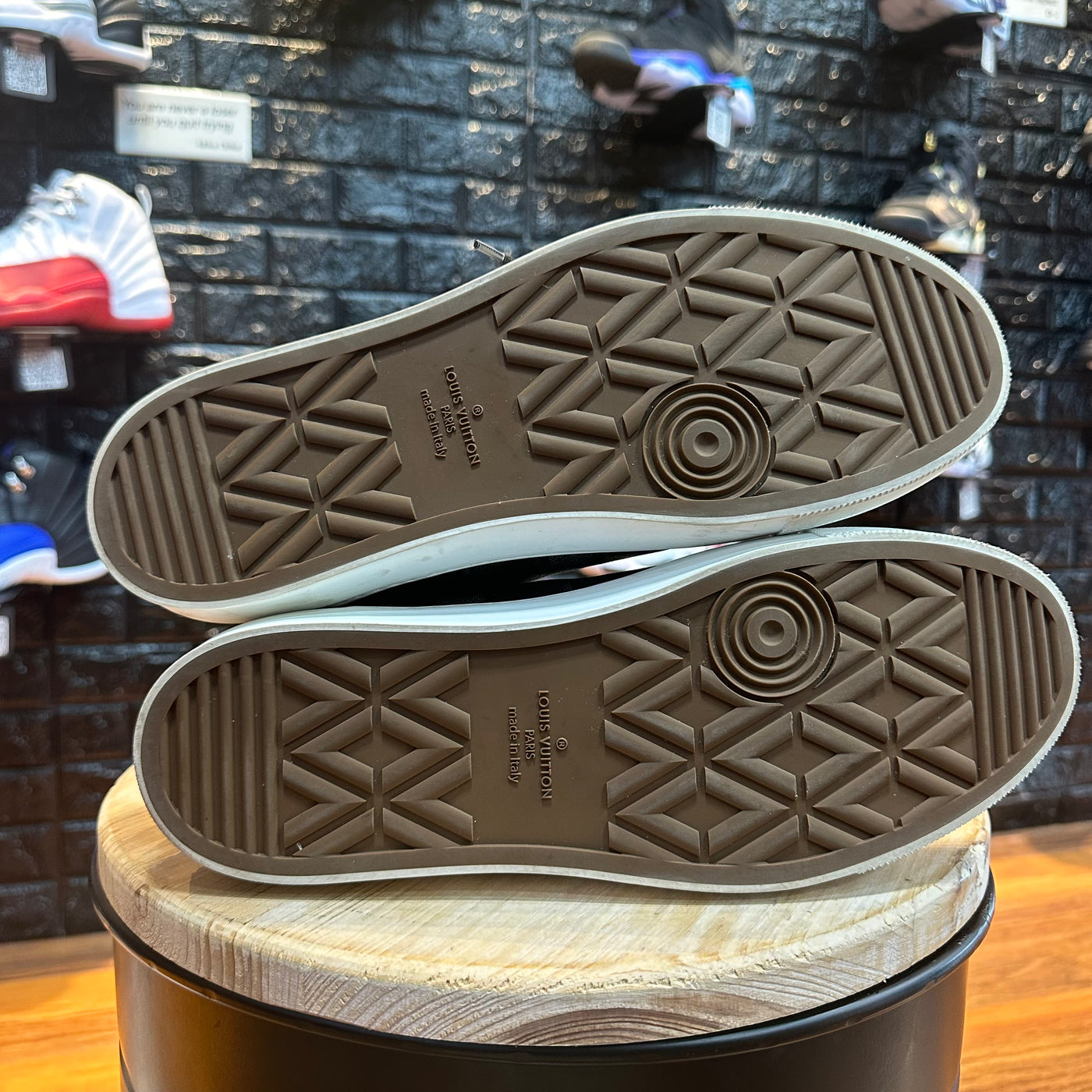 Louis Vuitton Louis Vuitton Damier Leather High Graphite Black Gently Enjoyed Used Men 10 High Sneaker Jawns on Fire