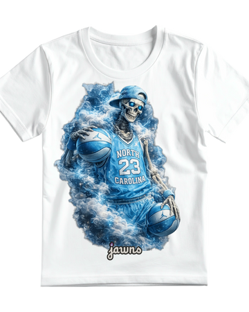 Jordan 11 UNC Sneaker Head - White T-Shirt