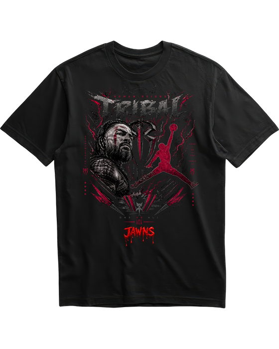 Jordan 12 Bloodline Tribal Roman Reigns Black T-Shirt - Only Jawns
