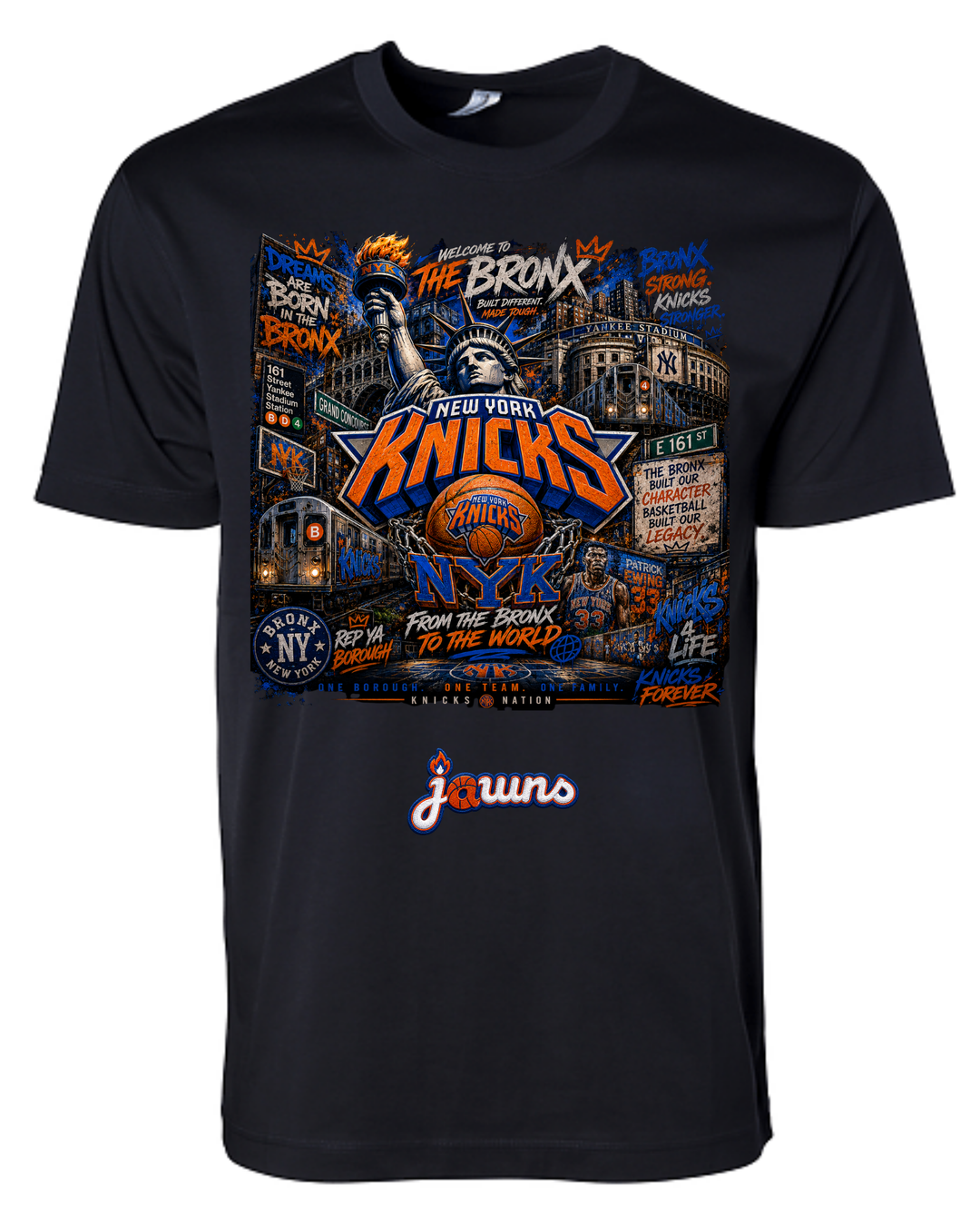 New York Knicks The Bronx JAWNS Black T-Shirt