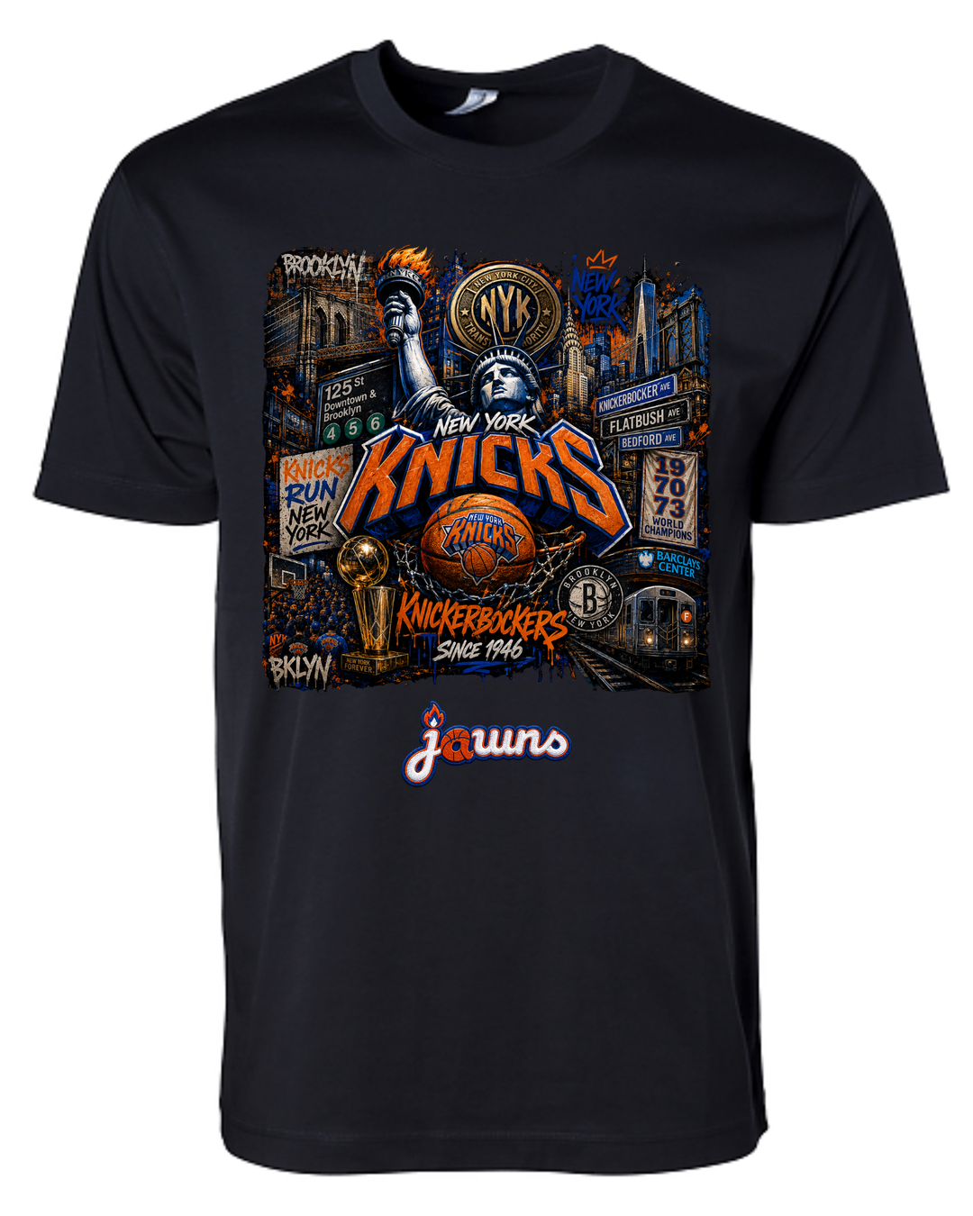 New York Knicks Brooklyn JAWNS Black T-Shirt