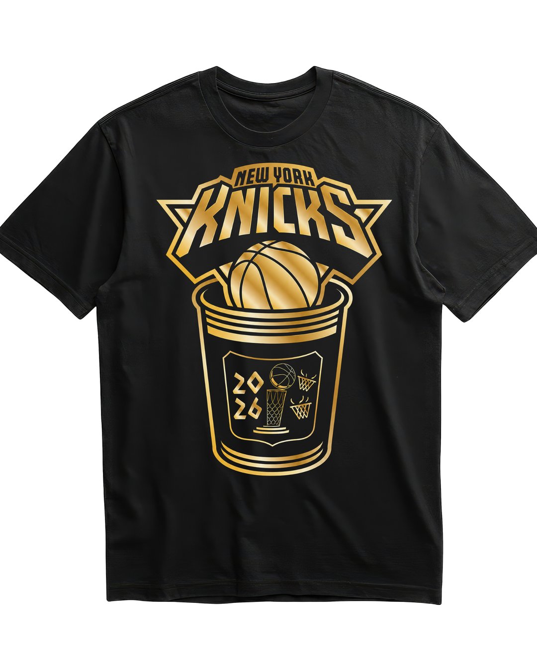 New York Knicks Chinese 2026 NBA World Champions - Black T-Shirt