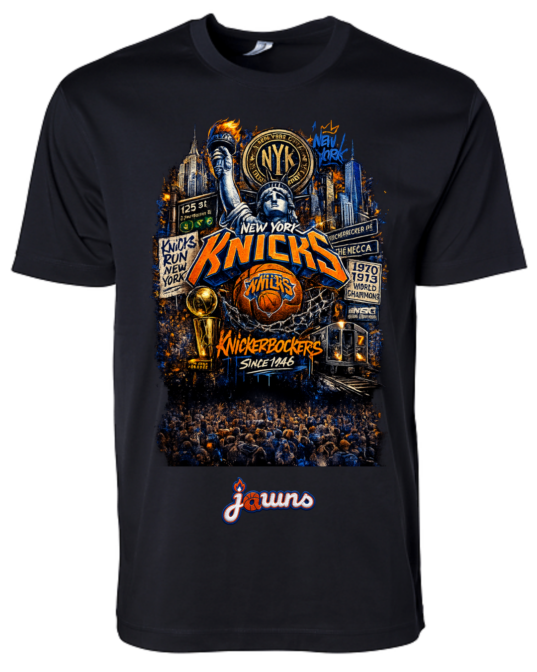 New York Knicks KnickerBockers JAWNS Black T-Shirt