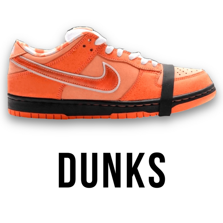 Nike SB Dunk Low 'Orange Lobster' sneakers with an orange suede upper, speckled lobster-inspired detailing, and white accents, available at Jawns on Fire Sneaker Boutique