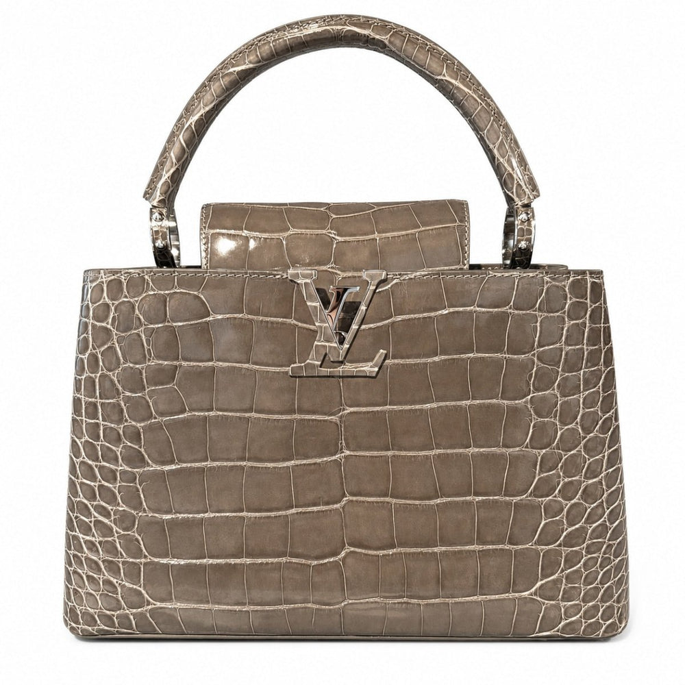 A Louis Vuitton Alligator Capucines PM Gris Perle - Handbags - Jawns on Fire Sneakers & Shoes