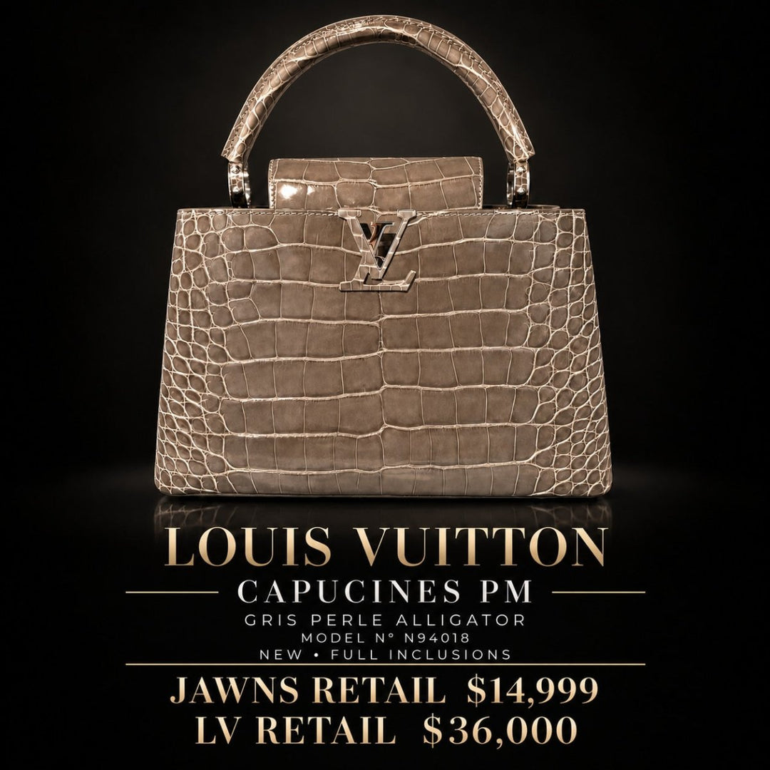 A Louis Vuitton Alligator Capucines PM Gris Perle - Handbags - Jawns on Fire Sneakers & Shoes