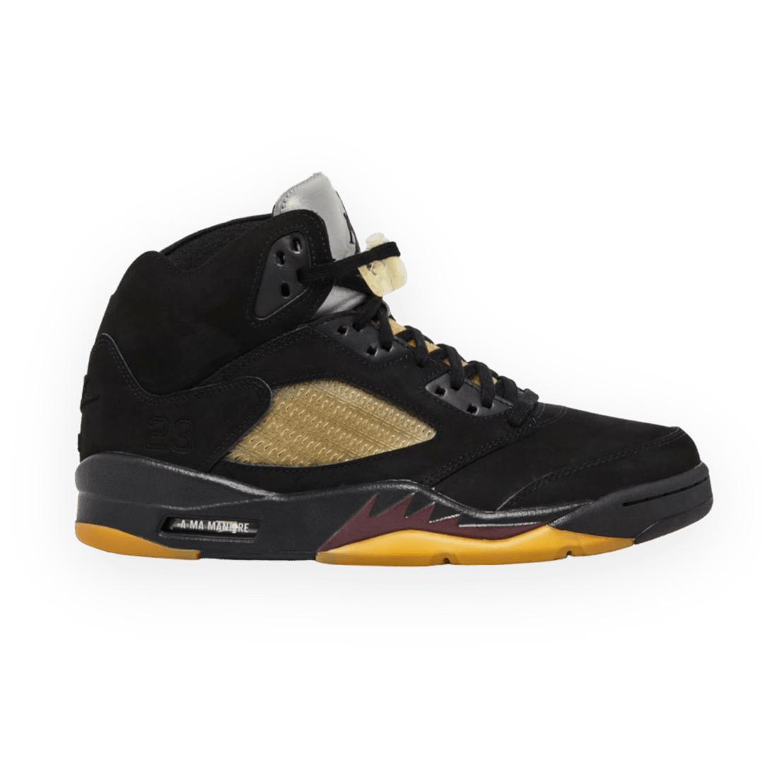 Jordan A Ma Maniere x Air Jordan 5 Retro Black Gently Enjoyed Used Men 13 Mid Sneaker Jawns on Fire