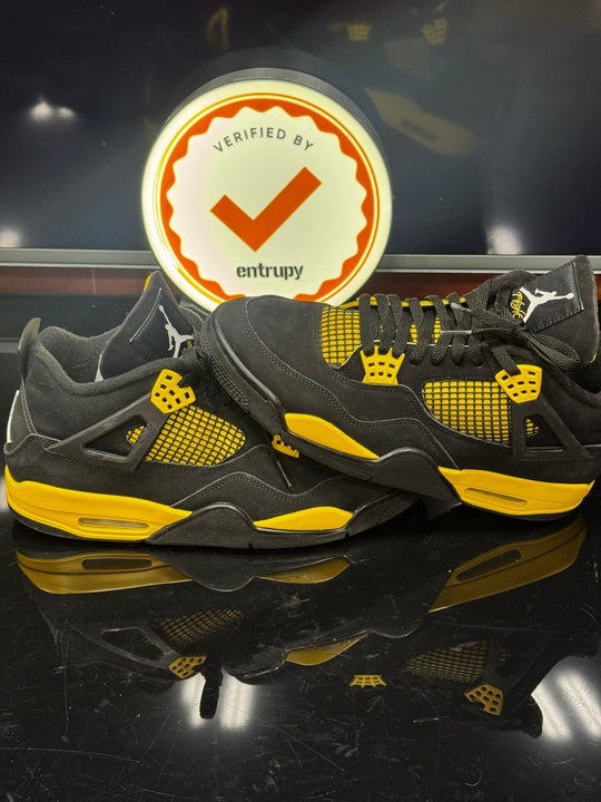 Air Jordan 4 Retro Yellow & Black 'Thunder' 2023 - Sneakers - Jawns on Fire Sneakers & Shoes
