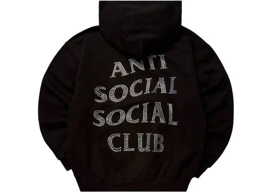 Anti Social Social Club Rhinestone Mind Games Hoodie Black