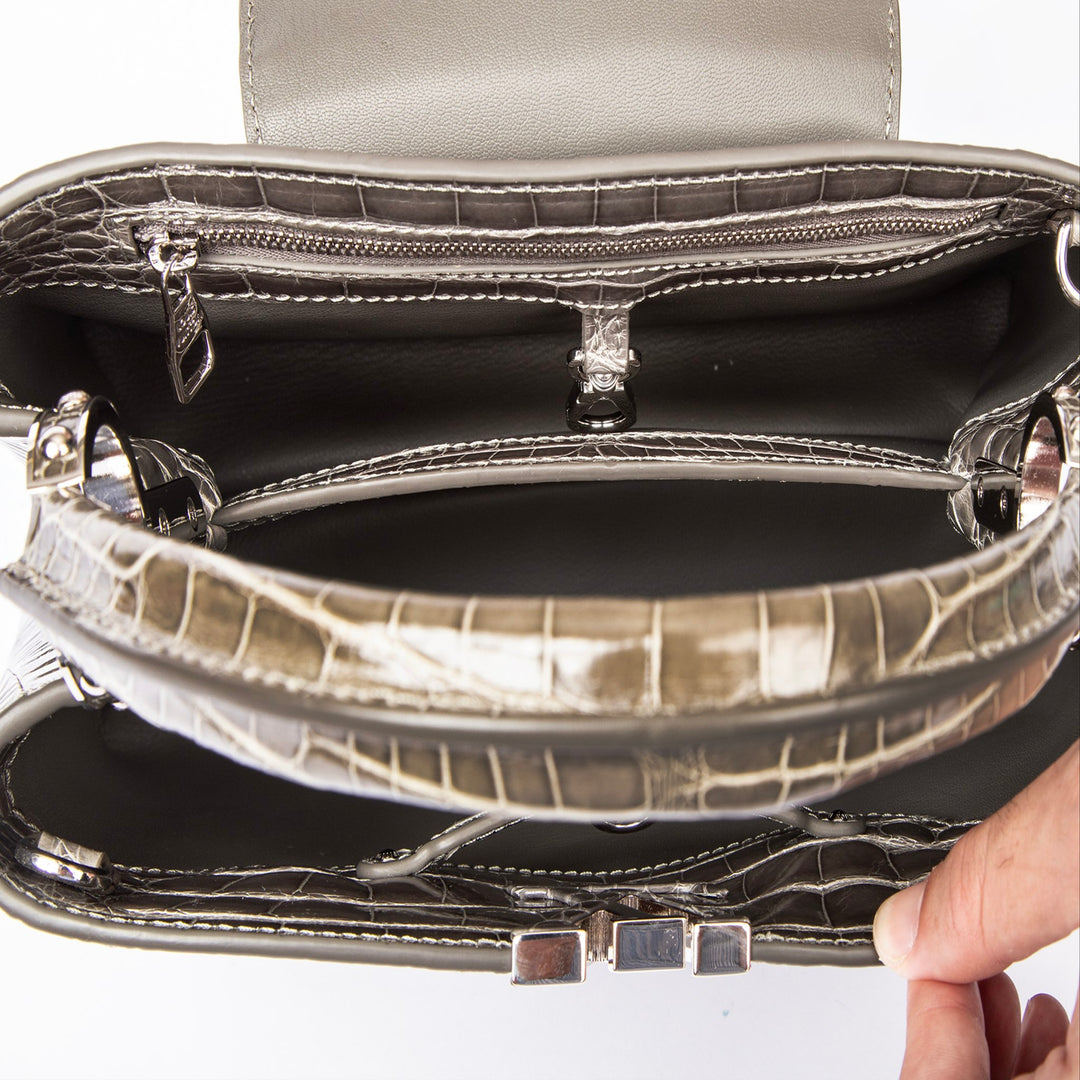 Louis Vuitton Alligator Capucines PM Gris Perle N94018