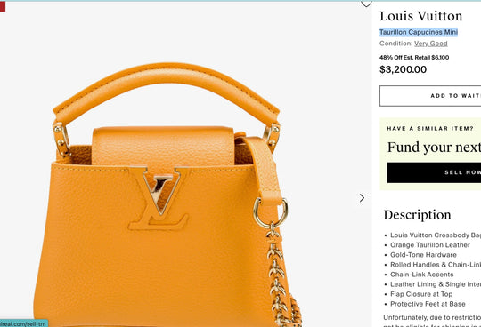 Louis Vuitton Mini Capucines Orange Taurillon Leather