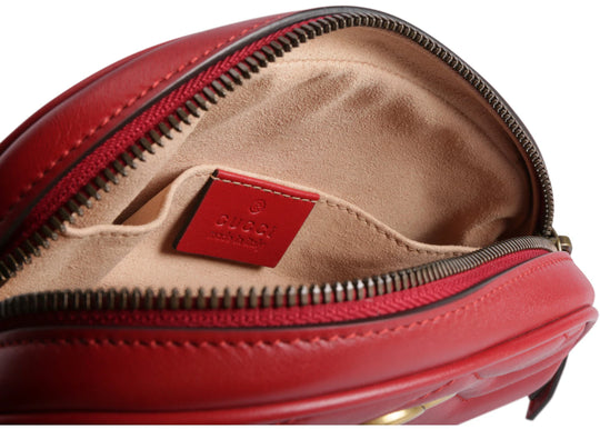 Gucci GG Marmont Belt Bag Matelasse Hibiscus Red