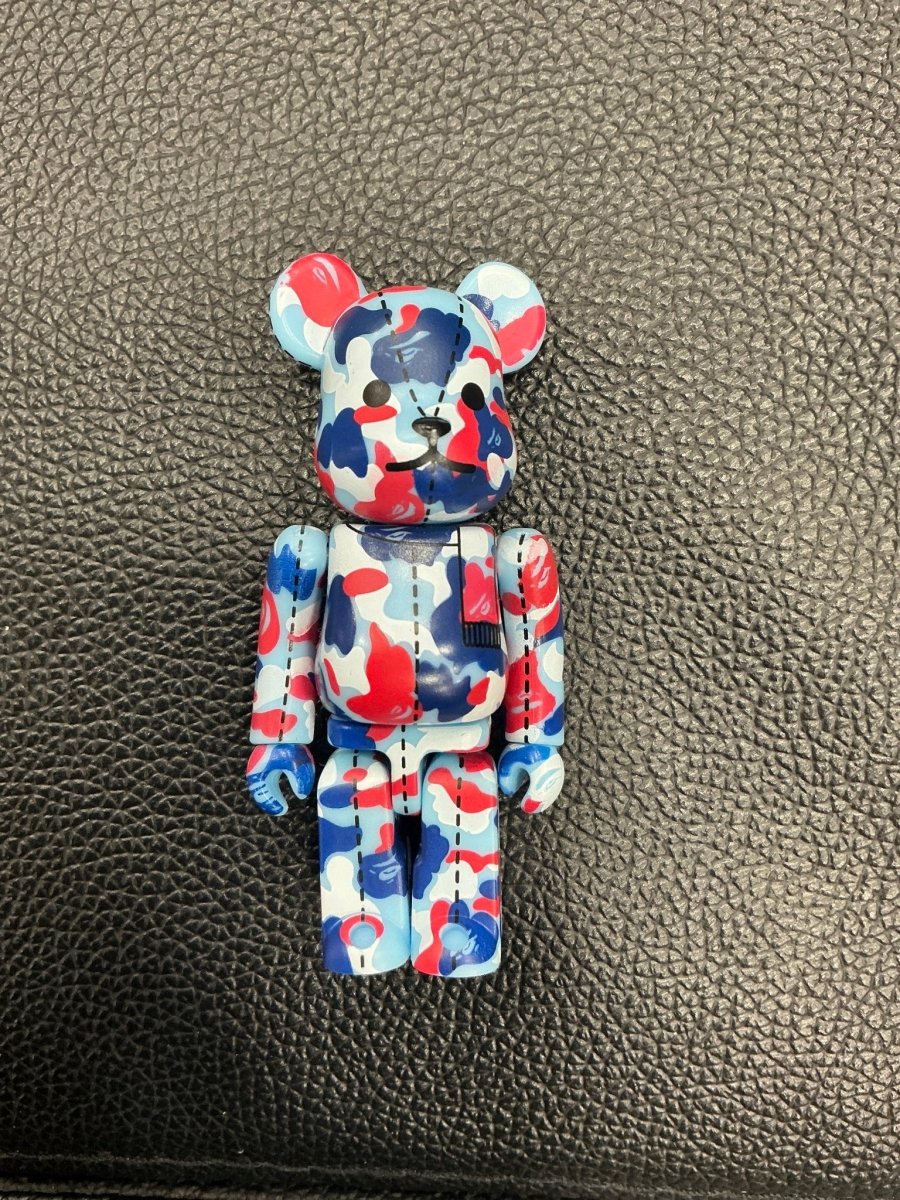 BE@RBRICK x BAPE 28th Anniversary Camo 1 100% 'Blue/Red' - Designer Toy - Jawns on Fire Sneakers & Shoes