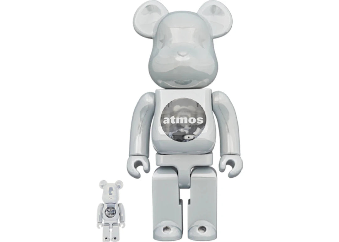 Bearbrick atmos 100% & 400% Set White Chrome - Collectibles - Jawns on Fire Sneakers & Shoes