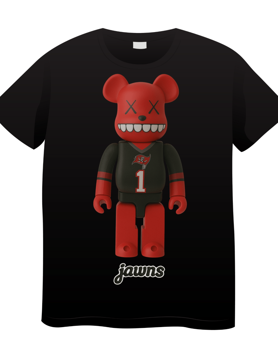 BearBrick Bucs Jawns - Only Jawns - Black T-Shirt - T-Shirt - Jawns on Fire Sneakers & Shoes