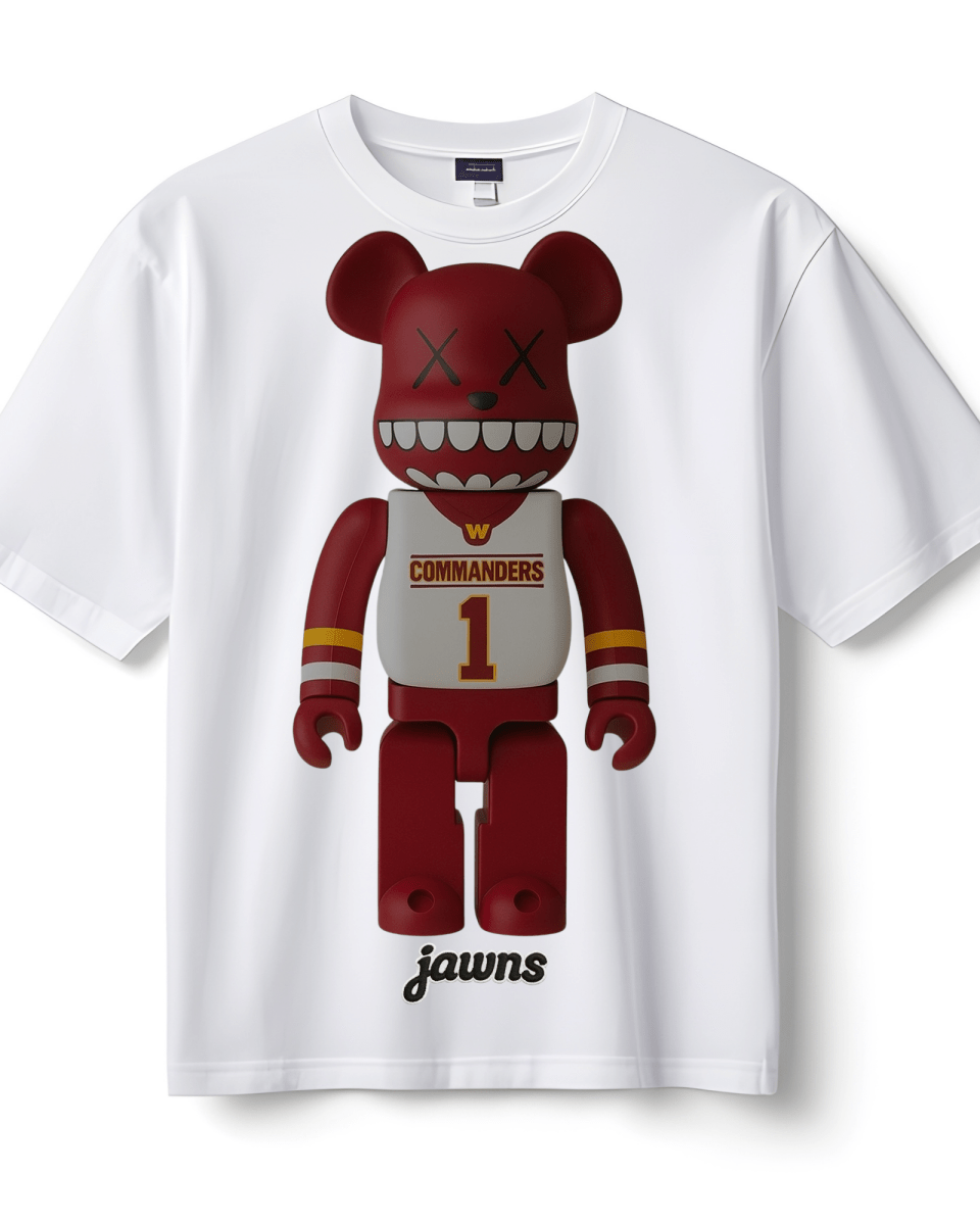 BearBrick Commanders Jawns - Only Jawns - White T-Shirt - T-Shirt - Jawns on Fire Sneakers & Shoes