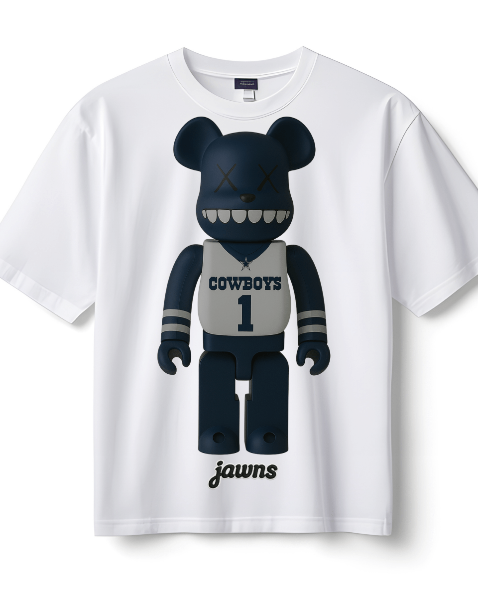 BearBrick Cowboys Jawns - Only Jawns - White T-Shirt - T-Shirt - Jawns on Fire Sneakers & Shoes