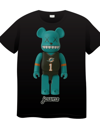 BearBrick Dolphins Jawns - Only Jawns - Black T-Shirt