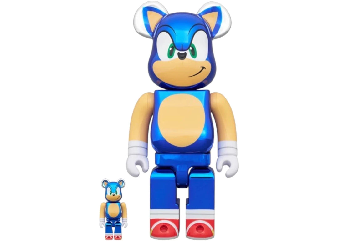 Bearbrick Sonic The Hedgehog 100% & 400% Set Chrome - Collectibles - Jawns on Fire Sneakers & Shoes