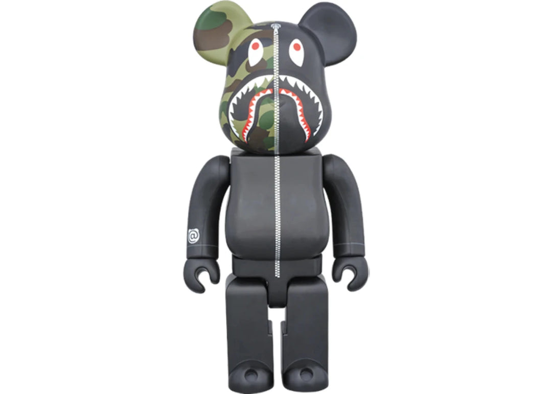 Bearbrick x Bape 1st Camo Shark 1000% Black - Collectibles - Jawns on Fire Sneakers & Shoes