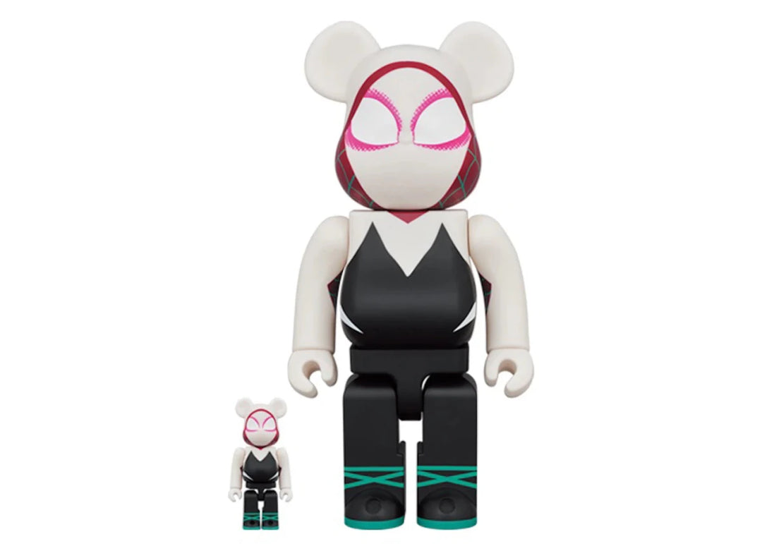 Bearbrick x Marvel Spider-Man: Into the Spider-Verse Spider-Gwen 100% & 400% Set - Collectibles - Jawns on Fire Sneakers & Shoes