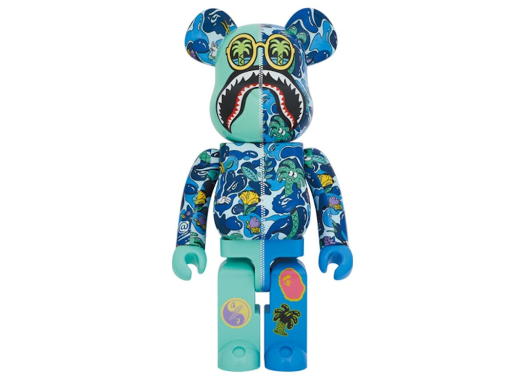 Bearbrick x Steven Harrington x BAPE Shark 1000% Blue Camo - Collectibles - Jawns on Fire Sneakers & Shoes