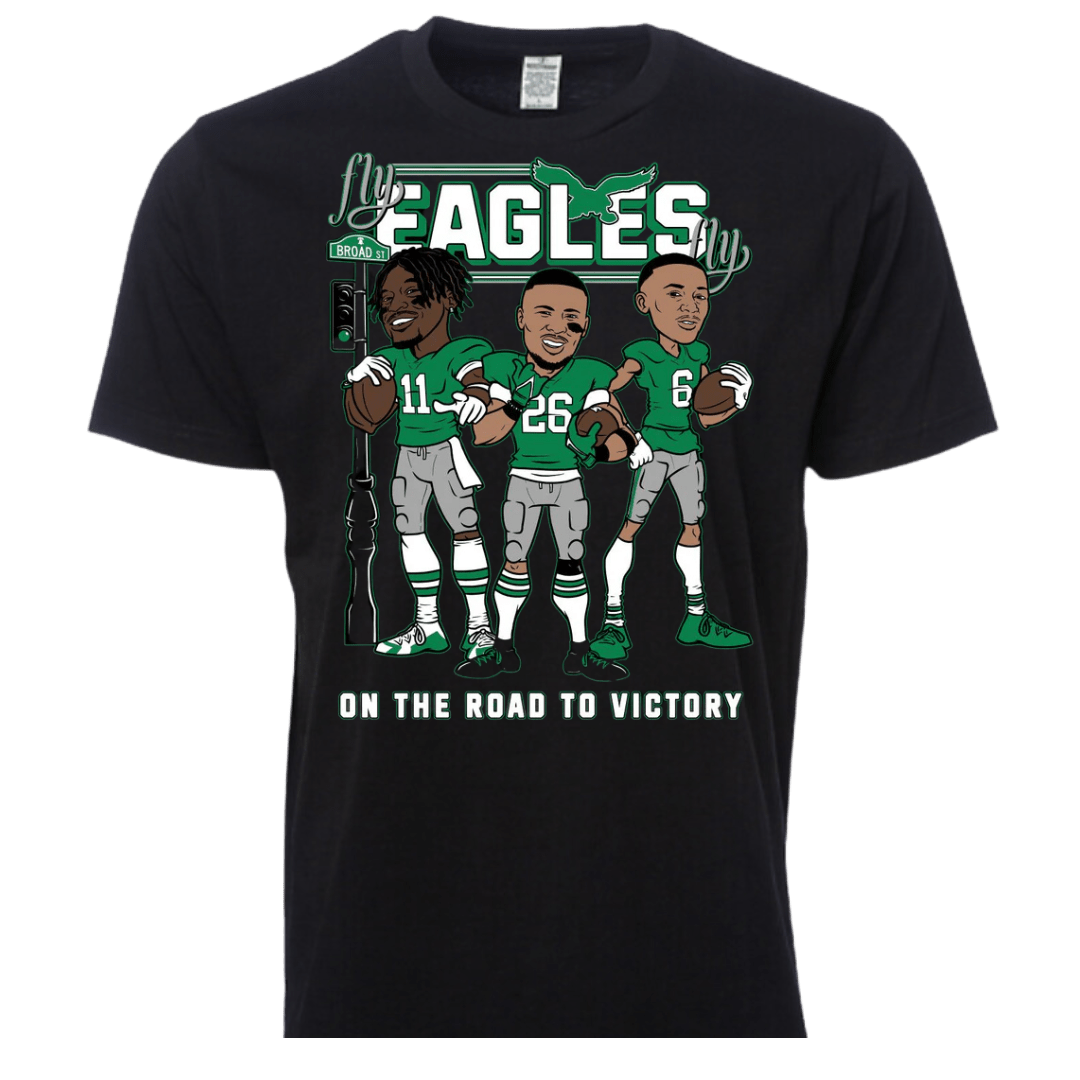 Birds Philadelphia On the Road to Victory T-Shirt - Original Jawns Gear - T-Shirt - Jawns on Fire Sneakers & Shoes