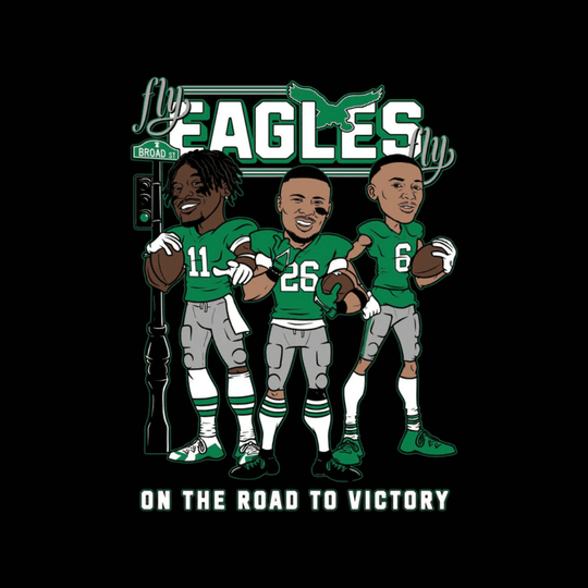 Birds Philadelphia On the Road to Victory T-Shirt - Original Jawns Gear - T-Shirt - Jawns on Fire Sneakers & Shoes