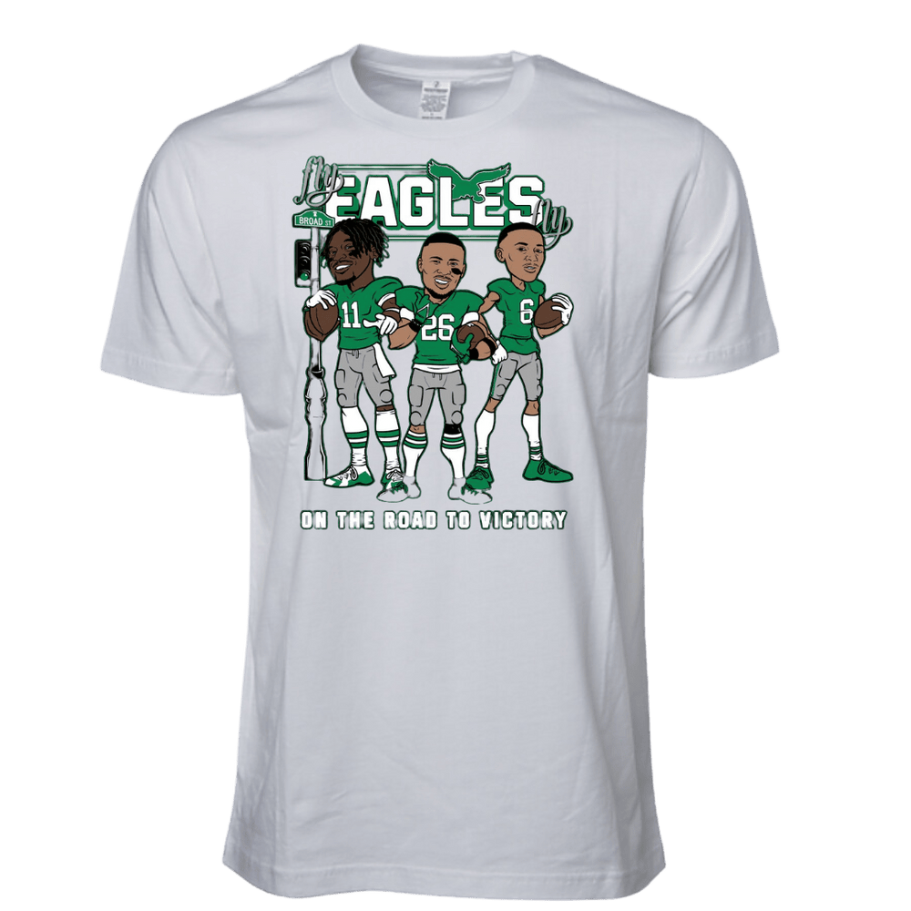 Birds Philadelphia On the Road to Victory T-Shirt - Original Jawns Gear - T-Shirt - Jawns on Fire Sneakers & Shoes