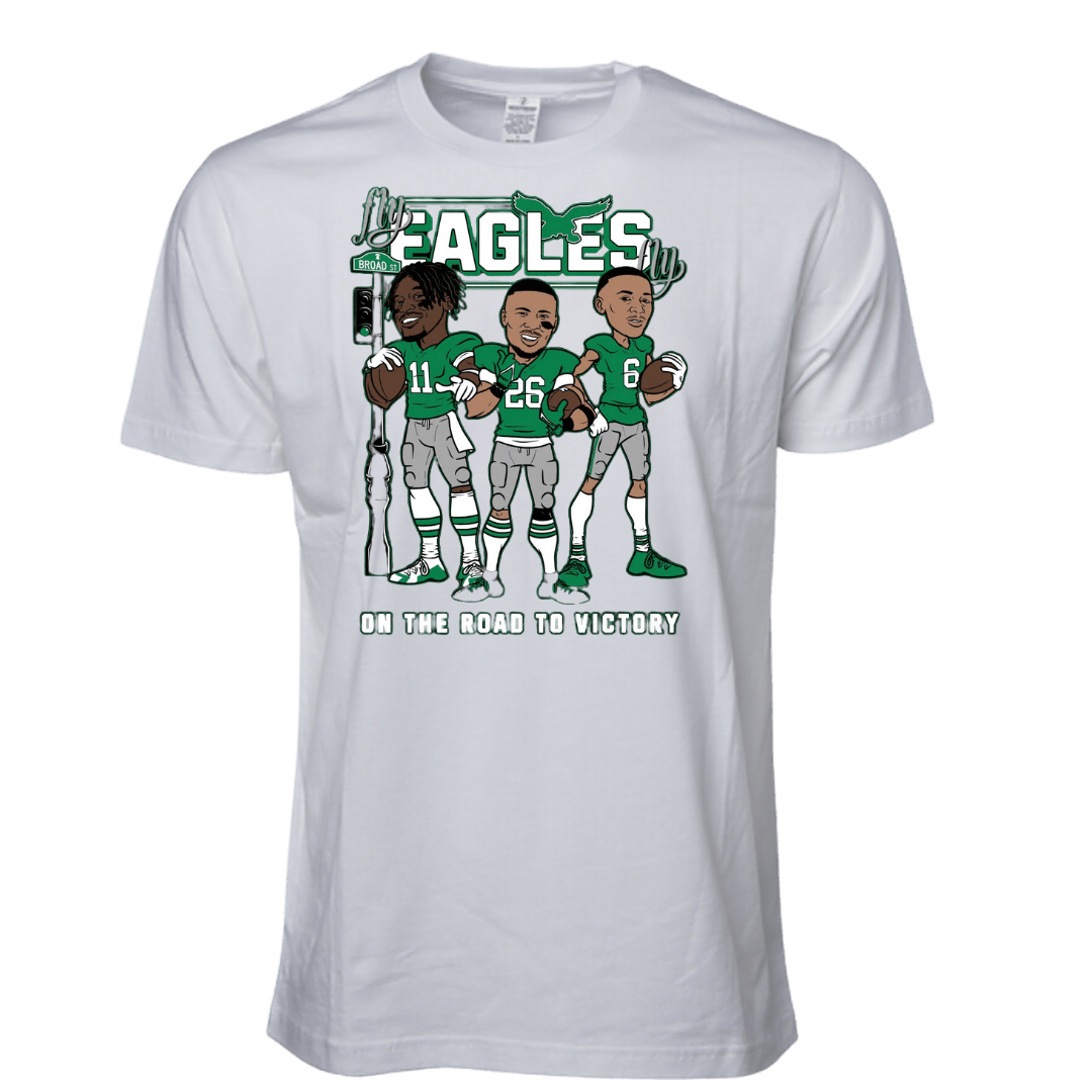 Birds Philadelphia On the Road to Victory T-Shirt - Original Jawns Gear - T-Shirt - Jawns on Fire Sneakers & Shoes
