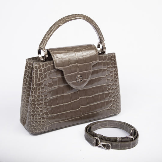Louis Vuitton Alligator Capucines PM Gris Perle N94018