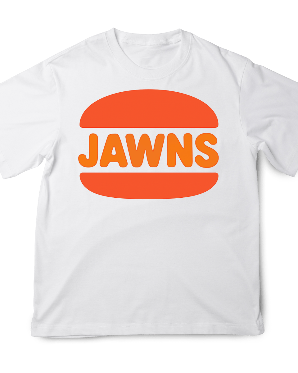 Burger Jawns - Original Jawns - White T-Shirt - T-Shirt - Jawns on Fire Sneakers & Shoes